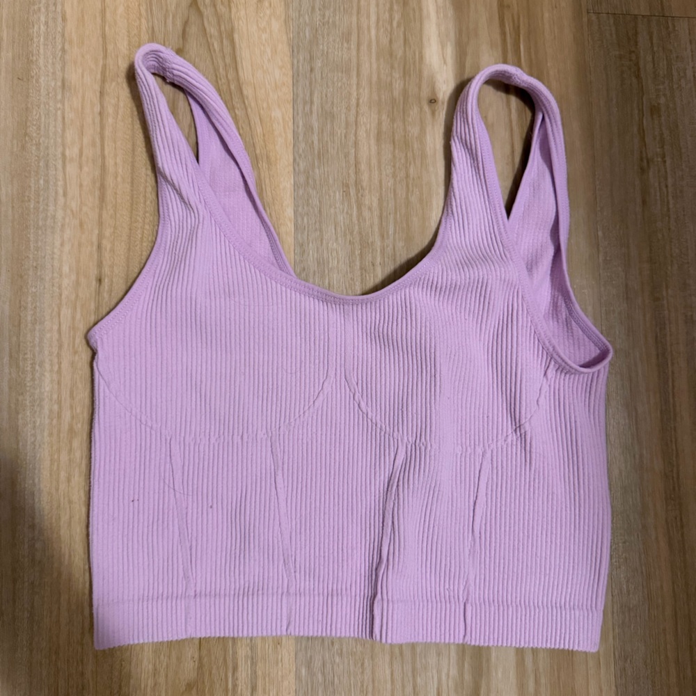 By Together Lavender Ribbed Crop Top
